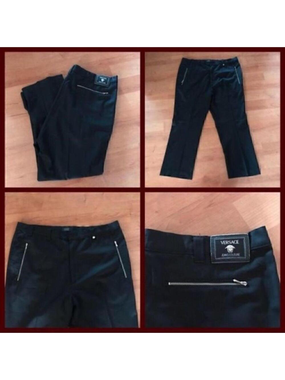 Versace Jeans Couture Black Virgin Wool Blend Pants
